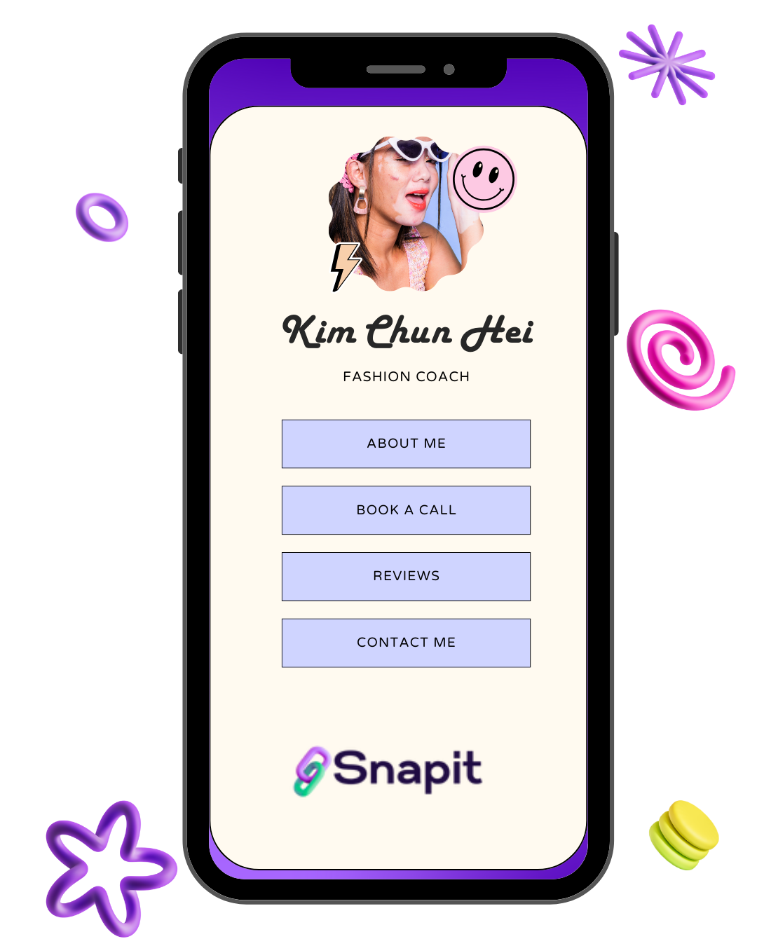 Screenshot of the app biolink editing page