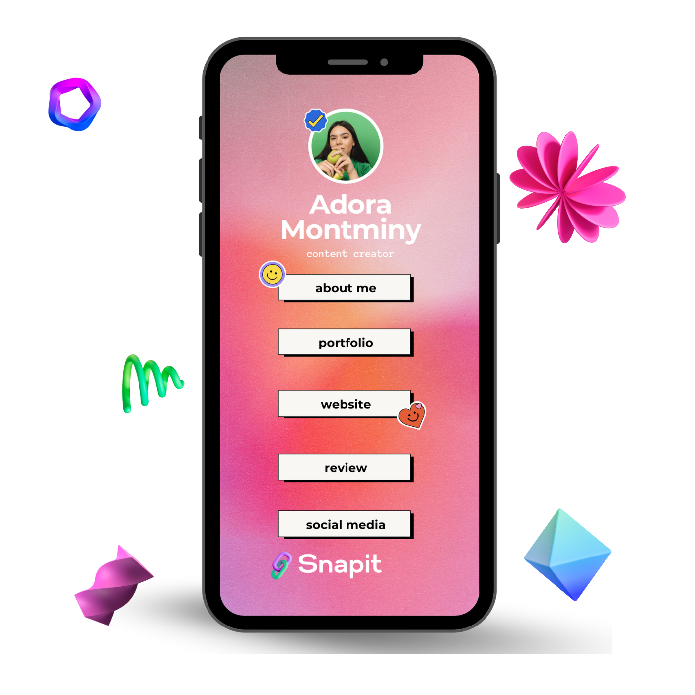 Screenshot of biolink page examples